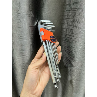 Bộ Lục Giác Đầu Bi Hãng Kapusi Nhật Bản 9 Cây Chữ L 1.5-10mm, Chất liệu thép CR-V6150