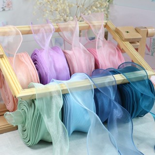 Cuộn Ruy Băng Voan Sóng Bản 4cm x 9m Màu Pastel Xinh Xắn Phụ Kiện Trang Trí Bánh Kem Bó Hoa Thắt Nơ Gói Quà Handmade