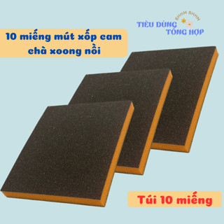 Combo 10 miếng mút nhám chà nồi, rửa chén bát,miếng nhám 2 mặt chà xoong loại bỏ rỉ sét, có quà tặng kèm.