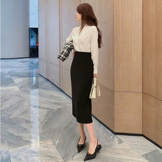 Chân váy dáng dài, Chân váy công sở, chân váy dáng xuông vải umi hàn cao cấp co dãn 4 chiều TOTOSA