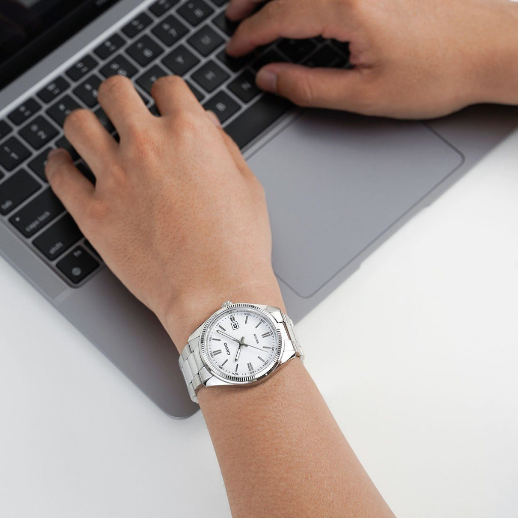 Đồng Hồ Nam Casio MTP-1302D-7A1VDF Mặt Trắng Dạ Quang Kính Khoáng 38.5mm Chống Nước Dây Kim Loại Không Gỉ Chính Hãng | BigBuy360 - bigbuy360.vn