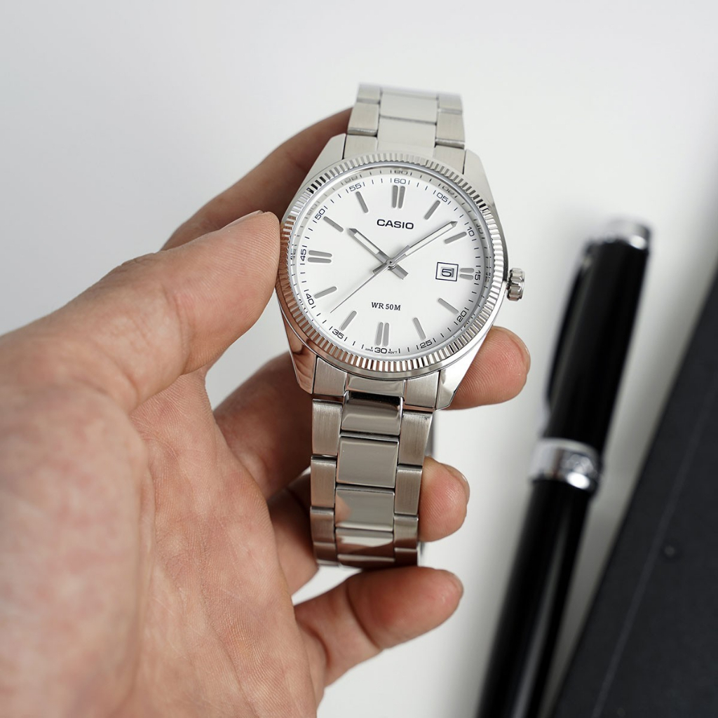 Đồng Hồ Nam Casio MTP-1302D-7A1VDF Mặt Trắng Dạ Quang Kính Khoáng 38.5mm Chống Nước Dây Kim Loại Không Gỉ Chính Hãng | BigBuy360 - bigbuy360.vn