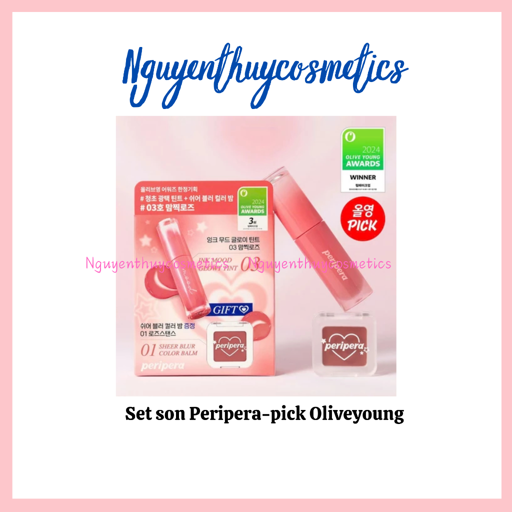 [PERIPERA] Set Son Tint Bóng Peripera Ink Mood Glowy Tint-pick Oliveyoung