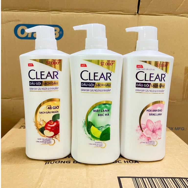 Dầu gội Clear táo / anh đào/ bạc hà 630g