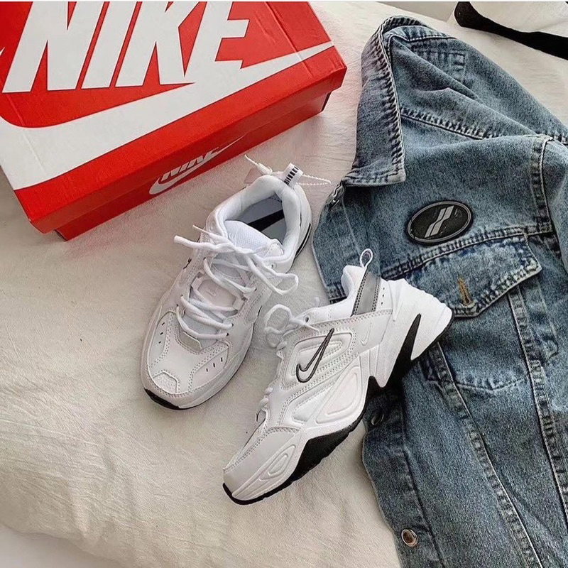 🔥Ảnh thật🔥 Giày sneaker m2k trắng gót đen