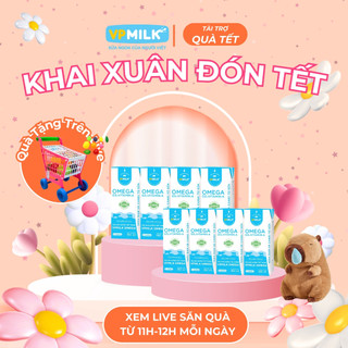   24 hộp 180ml  Sữa Dinh Dưỡng VPMilk Omega Ít Đường vitamin A- Canxi- Omega. 