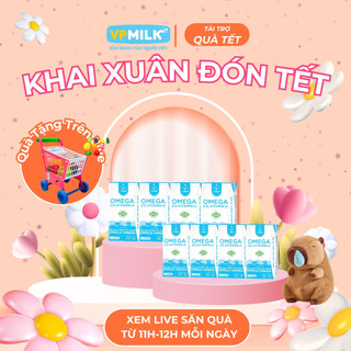   24 hộp 110mll  Sữa Dinh Dưỡng VPMilk Omega Ít Đường Vitamin A D3 Omega 3 