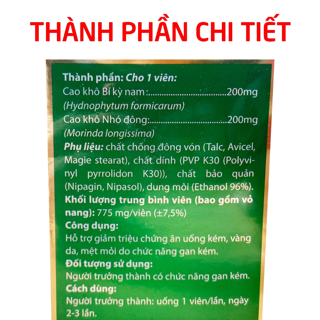 Viên uống GAN KỲ NAM giúp bổ gan, giúp ăn ngon, giảm vàng da - 30 viên dùng 1 tháng