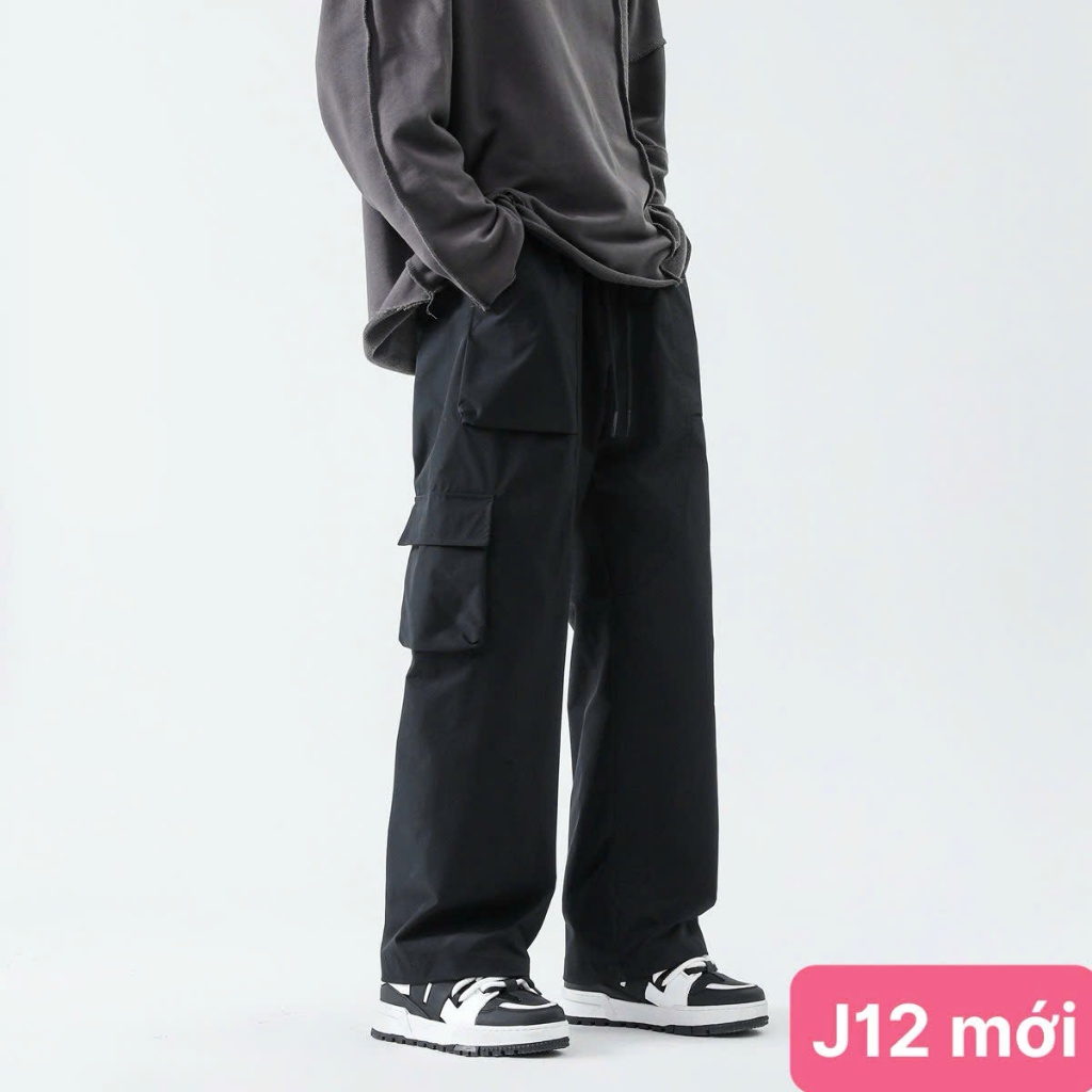 Quần jogger nam túi hộp màu đen không rách chất kaki co dãn 4 chiều baggy thể thao lưng thun HAVADO 