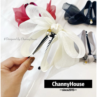 Kẹp dọc phồng tóc thiết kế nơ voan tơ sống tiểu thư KP [ChannyHouse]