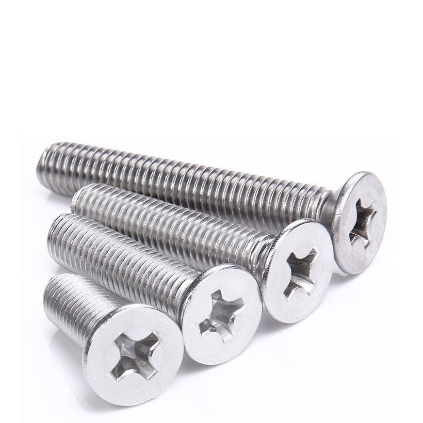 (INOX201) 50 cái M4 vít pake đầu bằng thân bulong inox201 M4