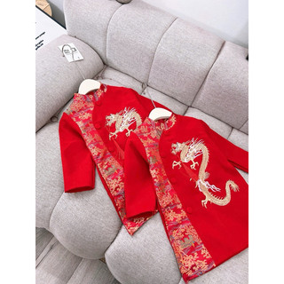 Áo dài cách tân gấm cho bé trai 9-35kg