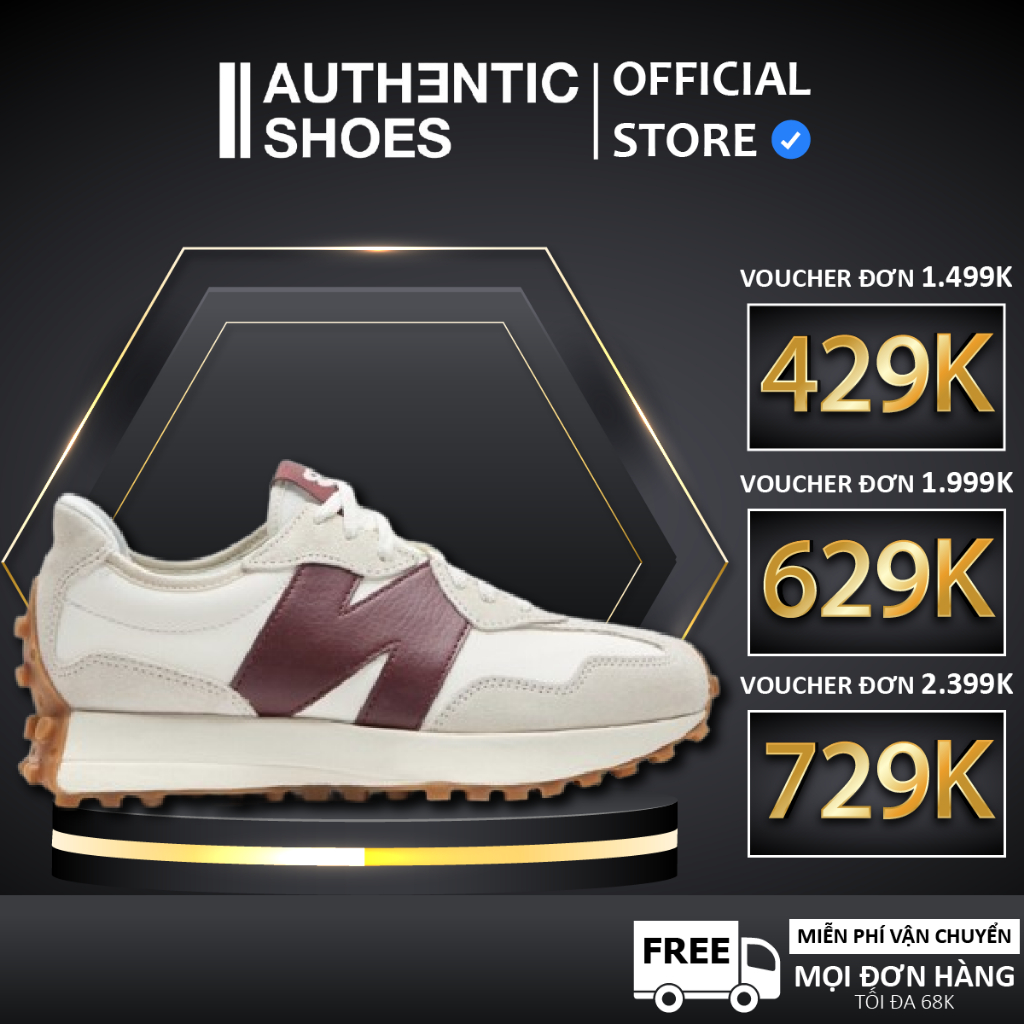 | CHÍNH HÃNG | Giày New Balance 327 ‘White Dark Red’ WS327KA' ♡ Authentic Shoes