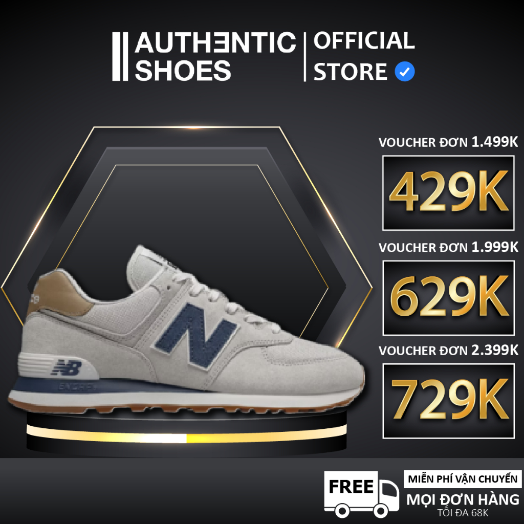 | CHÍNH HÃNG | Giày New Balance ML574LGI Beige Navy BNIB ♡ Authentic Shoes