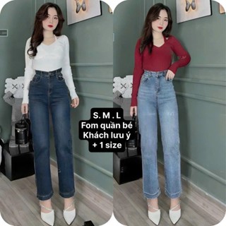 Quần Jean Ống Đứng Nữ Co Dãn- S -3XL Bigsize
