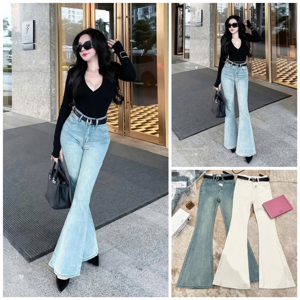 SALE LẺ SIZE Quần dài jeans denim loe đai D UMEE STORE QCCC QCL1 QD0526 3896 33668
