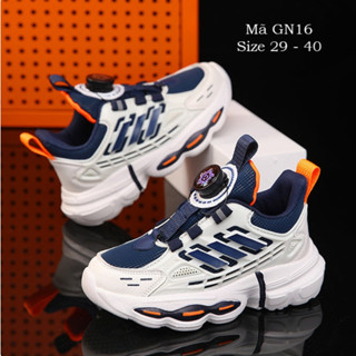 Giày thể thao bé trai từ 4 đến 15 tuổi khóa xoáy thông minh êm nhẹ đi học, chơi bóng rổ, cầu lông LIMIBABY GN16