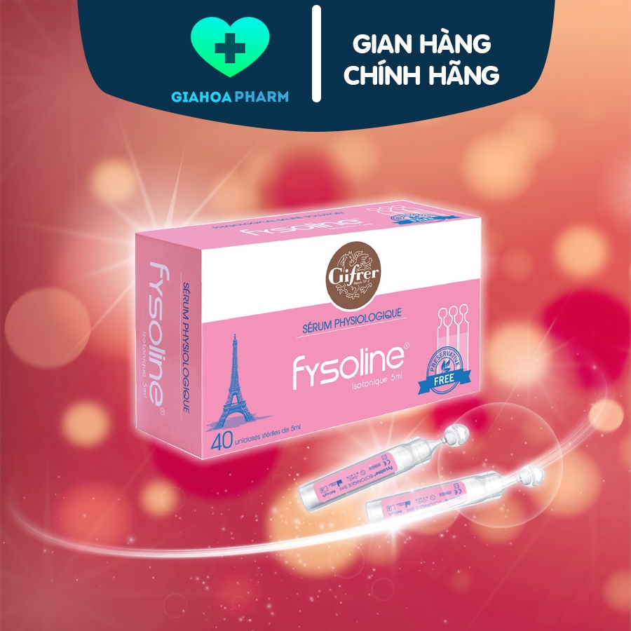 Fysoline Isotonique (Fysoline hồng) - Dung dịch vệ sinh, rửa mắt mũi an toàn cho bé, dạng ống tiện l