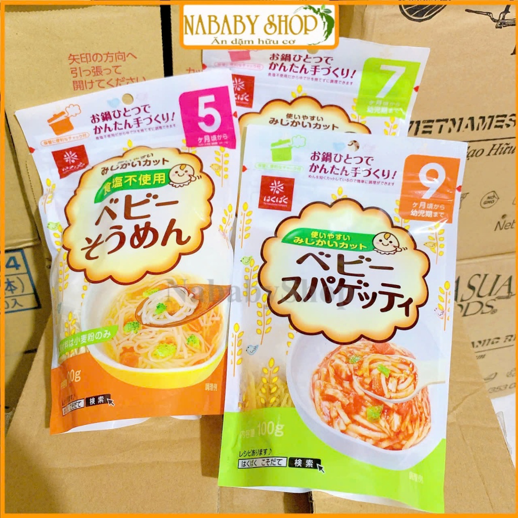 Mì Somen HAKUBAKU tách muối100g Cho Bé ăn dặm 5,7,9m bún khô somen
