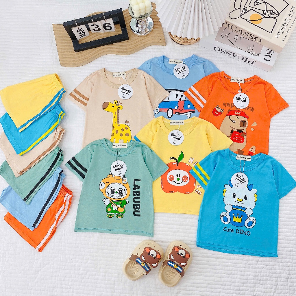 Bộ cộc tay cho bé trai , bộ cộc tay cho bé gái chất thun lạnh từ sơ sinh đến 15kg - JKIDS