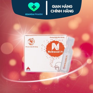 Dung dịch khí dung Nebusal 3% giúp vệ sinh đường hô hấp, họng, dùng cho máy xông, giảm nghẹt, sổ mũi - Hộp 5 ống x 5ml