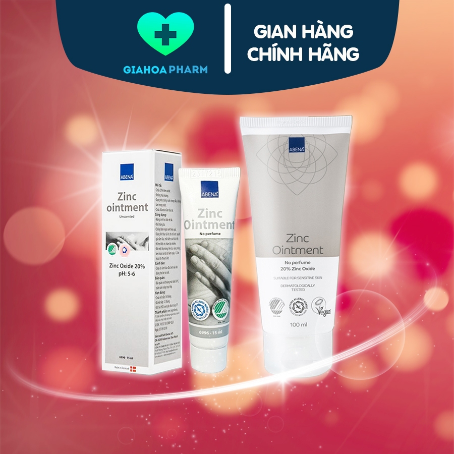 Kem bôi đa năng Abena Zinc Ointment chống hăm tã, dịu da, mau lành vết thương, bỏng, cháy nắng, vảy 