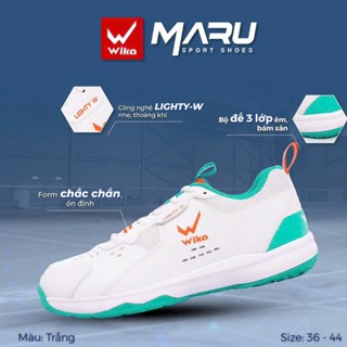 Giày cầu lông bóng chuyền bóng bàn Wika Maru chính hãng giá rẻ cao cấp màu trắng size 36-44 to nhỏ lớn nam nữ đẹp mới đỏ