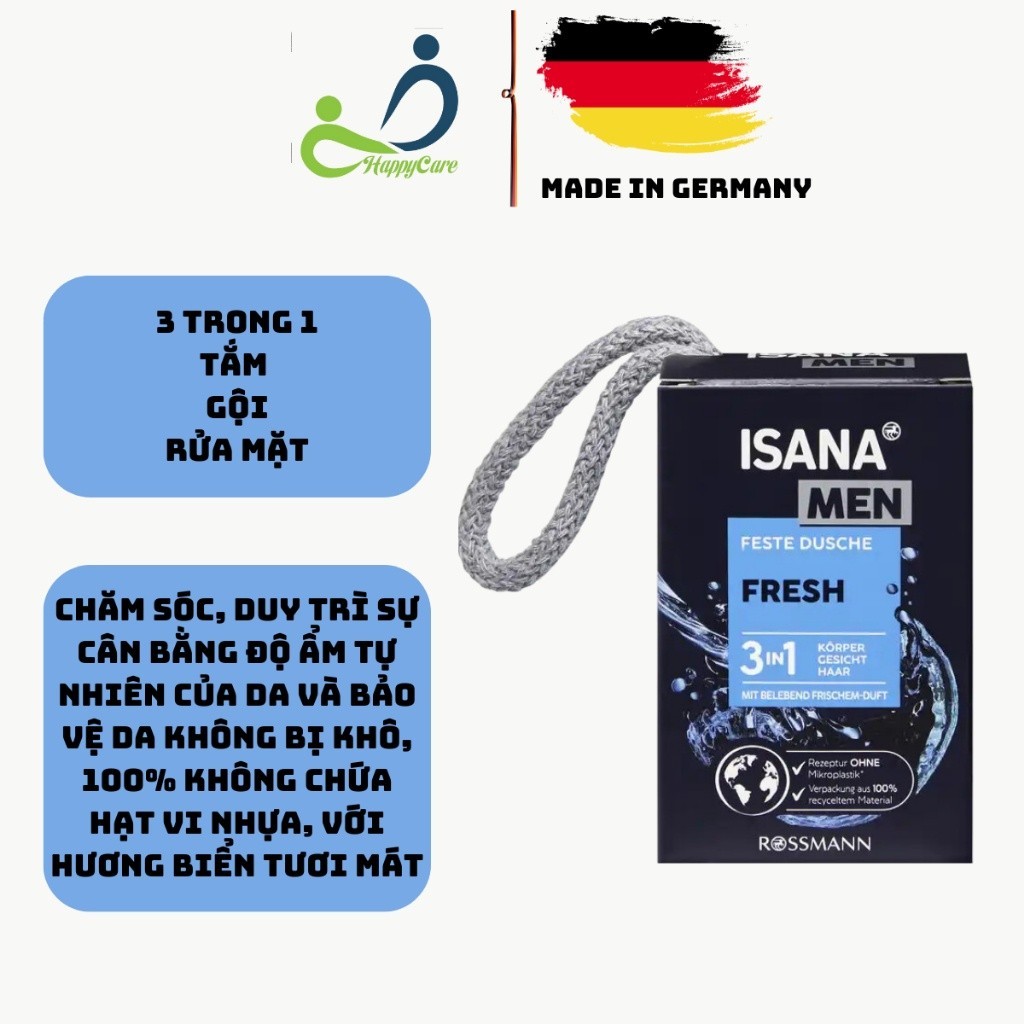 XÀ BÔNG TẮM TỪ ĐỨC ISANA MEN FESTE DUSCHE 3 IN 1 100G