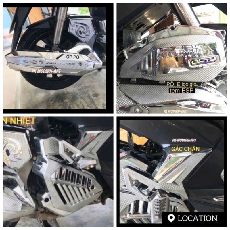 [MiễnShip] Ốp Xe AB 2016-2019 mạ crom, Phụ Kiện xe Air Blade 2016 2019