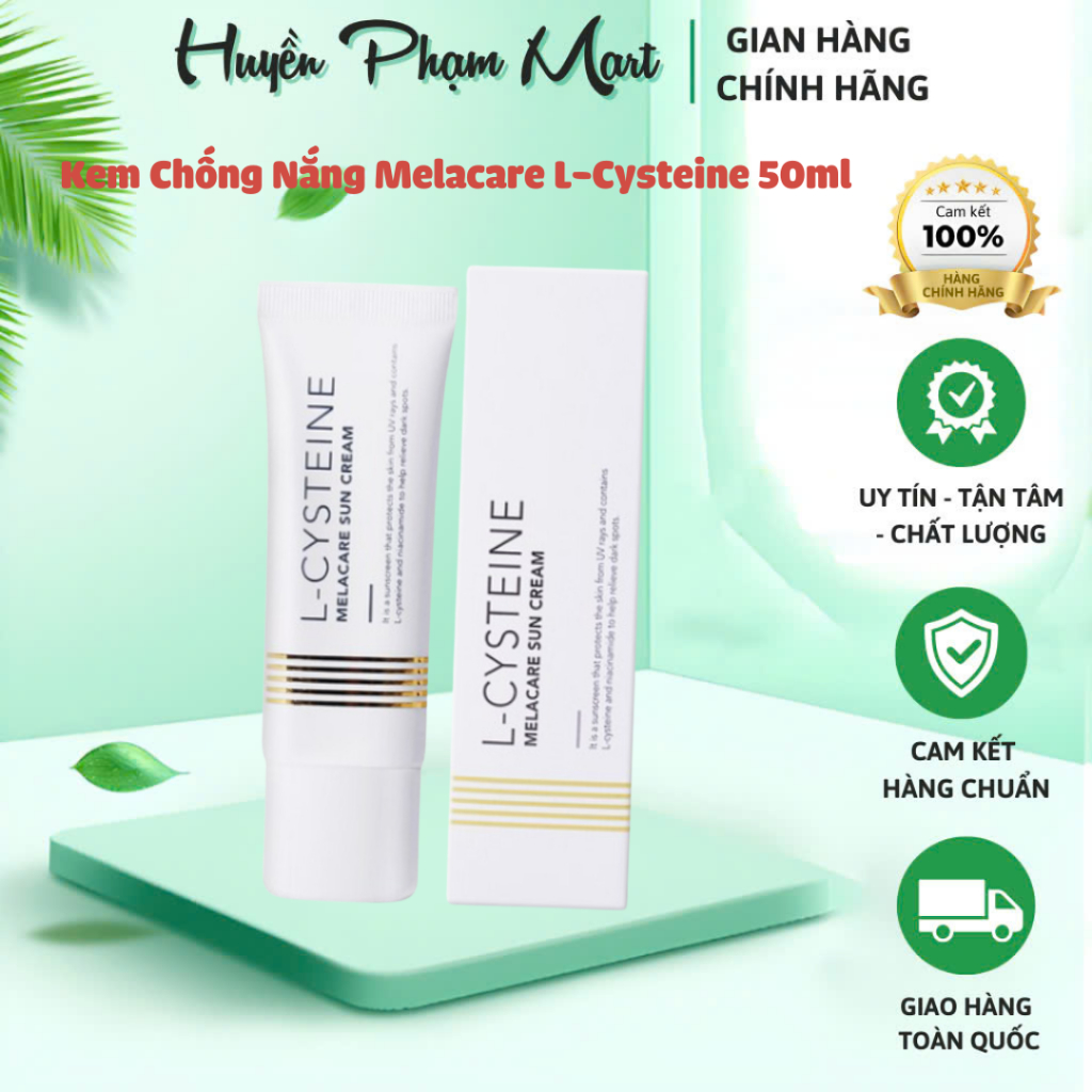 Kem Chống Nắng Melacare L-Cysteine 50ml Làm Trắng Cải Thiện Nếp Nhăn