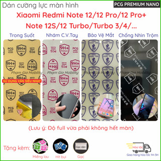 Dán cường lực màn hình Xiaomi Redmi Note 12 4G 5G/Note 12 Pro/Note 12 Pro+ (Plus)/Note 12S/12 Turbo/Turbo 3/4 nano dẻo