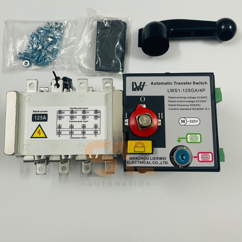 Bộ chuyển nguồn điện tự động ATS 3P+N 125A  GCQ4-125/4P điện lưới, máy phát, hai công tơ