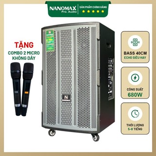 (New 2025) Loa Kéo Nanomax SK-15Q5 680W Bass 40cm | Tặng Kèm 2 Micro Cao Cấp Chống Hú
