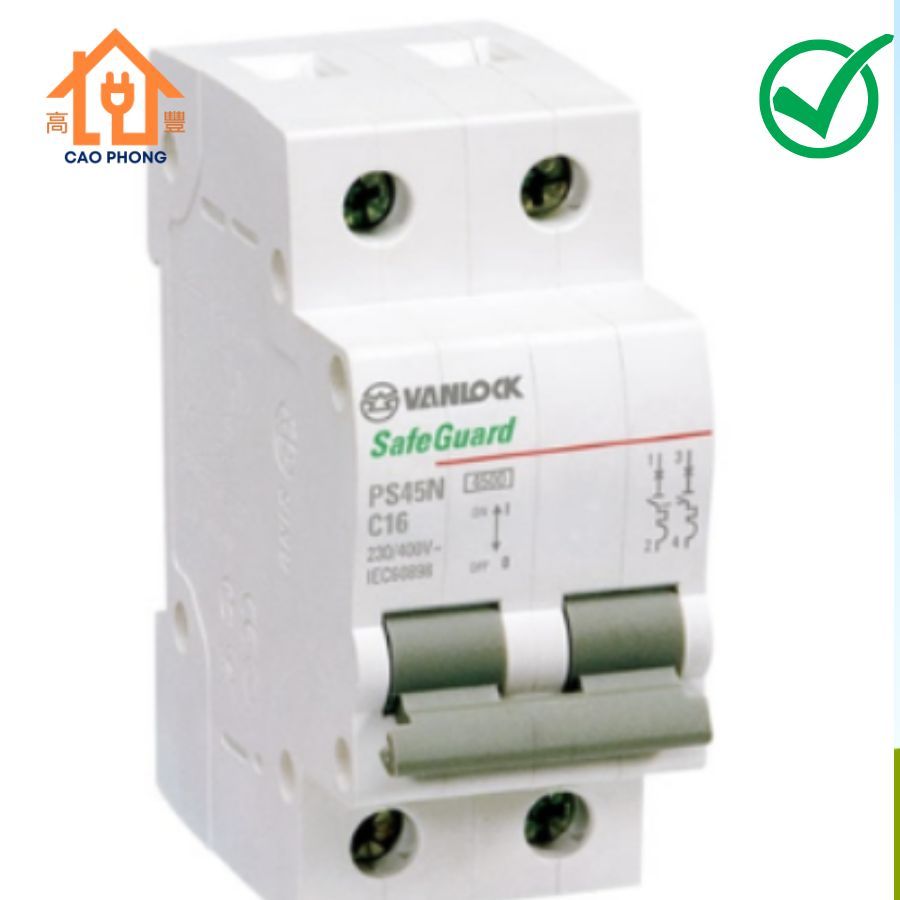 CB tép 2 pha Sino Vanlock nhiều công suất CB ngắt quá tải dòng điện, CB bảo vệ thiết bị điện