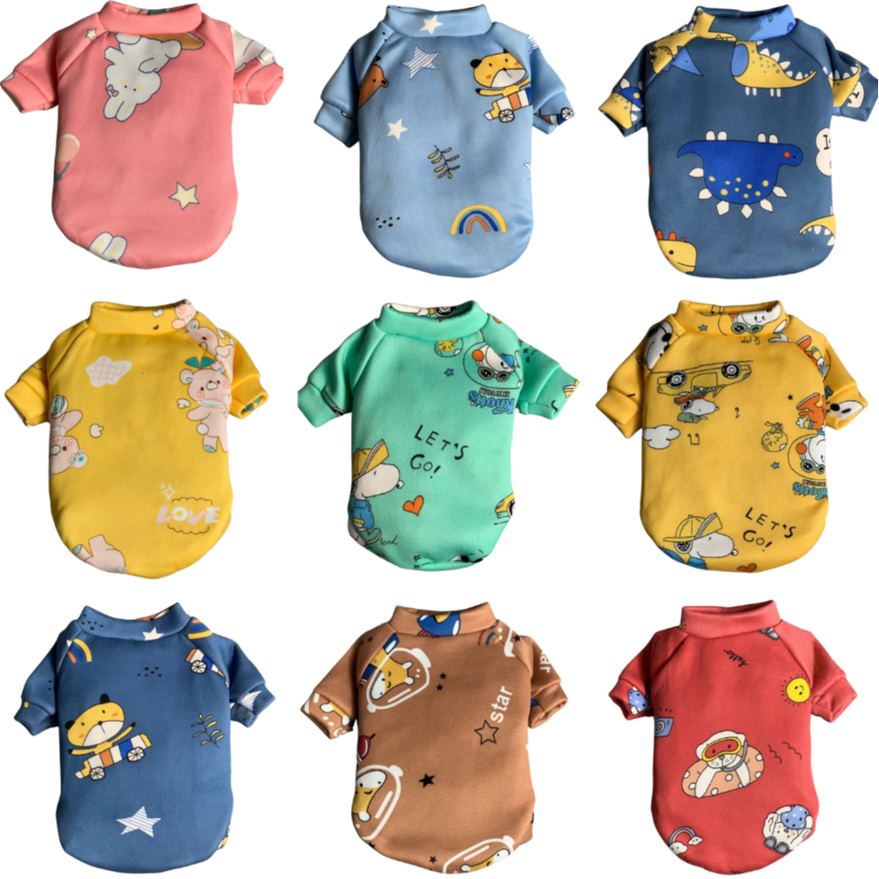 Áo mùa đông cho chó, áo giữa ấm cho chó chất liệu nỉ lông nhiều màu sắc