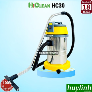 Máy hút bụi công nghiệp hiclean hc30 - 30 lít - hút khô và ướt