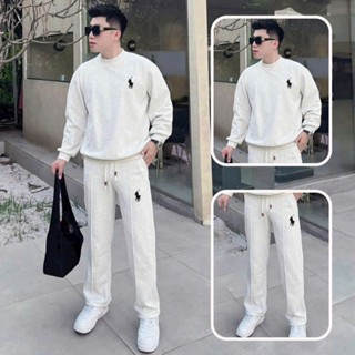 Set Bộ Quần Áo Nỉ Nam Thu Đông Logo Thêu Chất Nỉ 2 Da Dày Dặn Quần Có Dây Rút PN STORE