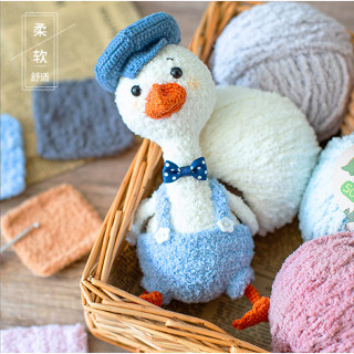 Len bông xù Xiaoke 50gr, cuộn len bông xù 3mm mềm mịn móc thú bông