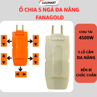 Ổ Cắm Chia 5 Ngả Đa Năng Fanagold Chịu Tải 4500w Xoay 180 Độ