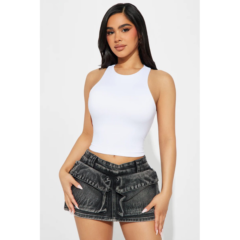 Áo croptop thun 2 lớp Double Layer vnxk