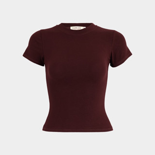 ( TEE-BURGUNDY) Áo thun màu đỏ tía, ôm sát cơ thể đơn giản | BAHYCHIC