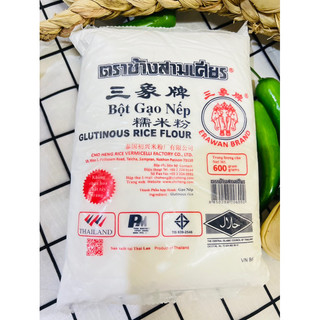 BỘT GẠO NẾP THÁI LAN HIỆU 3 CON VOI/ GLUTINOUS RICE FLOUR GÓI 600GRAM