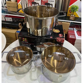  Bộ 3 Nồi MISU LOUIS Cao Cấp 3 Lớp Đáy Từ Inox 304 Dày Dặn Sáng Bóng Dùng mọi loại bếp 