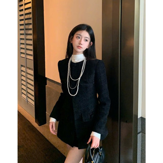  SB099 Set bộ áo dạ cổ tròn dài tay đứng form chân váy chữ A thời trang sang chảnh cá tính 