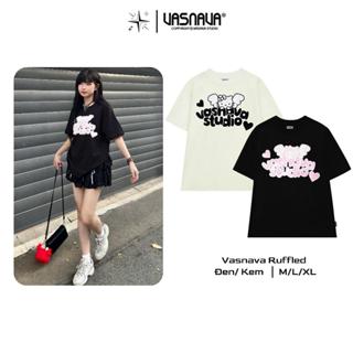 Áo Thun Vasnava Hello Kitty hiệu ứng lông - Cotton Nam Nữ Unisex Tay Lỡ Oversize Cổ Tròn Top Woman