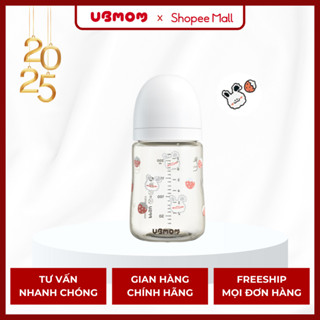 Bình sữa UBMOM PPSU - Thỏ trắng Dâu 200ml