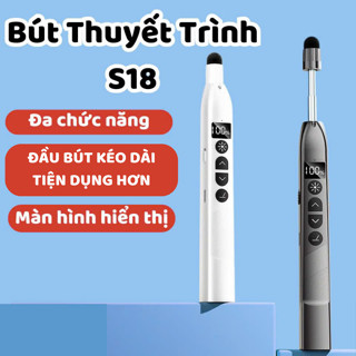 Bút trình chiếu slide powerpoint S18 laser thuyết trình không dây pin sạc điều khiển từ xa (METIC SHOP)