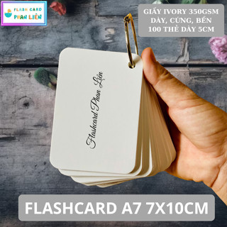 Giấy ivory 350gsm - Bộ thẻ flashcard trắng A7 7x10 cm dùng làm namecard, học từ vựng, ghi chú note