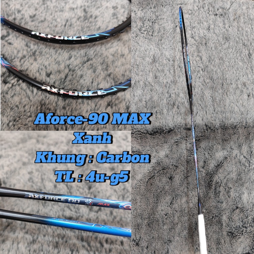 Vợt Cầu Lông Aforce-90max navy khung carbon TẶNG căng sẵn 11kg Cước bg65ti + túi đựng + cuốn cán