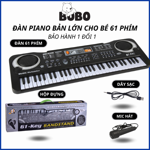 Đàn Piano 61 Phím Thông Minh Cho Bé Kèm Mic và Sạc - 16 Tone Nhạc, 1 Loa Nhiều Chức Năng